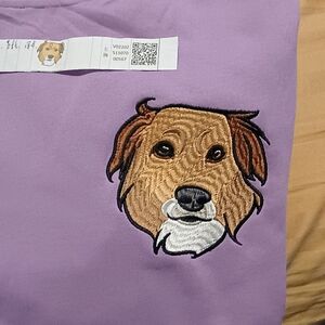 Purple Dog Embroidered Pet Sweatshirt XL